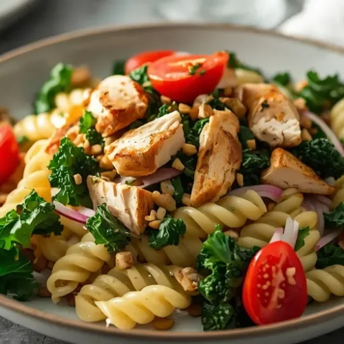 kale chicken pasta salad recipe