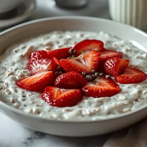 blended strawberry overnight oats recipe