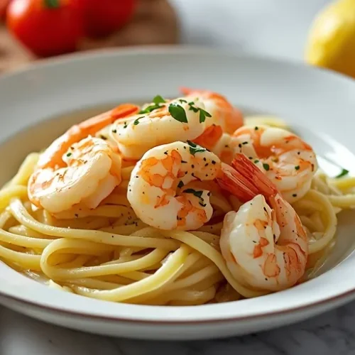 creamy lemon garlic shrimp pasta recipe
