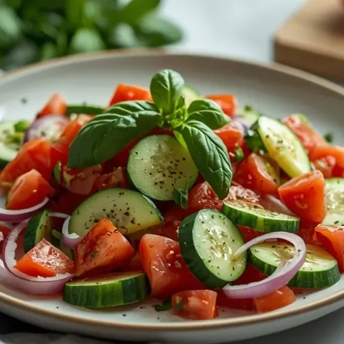 healthy cucumber tomato salad recipe