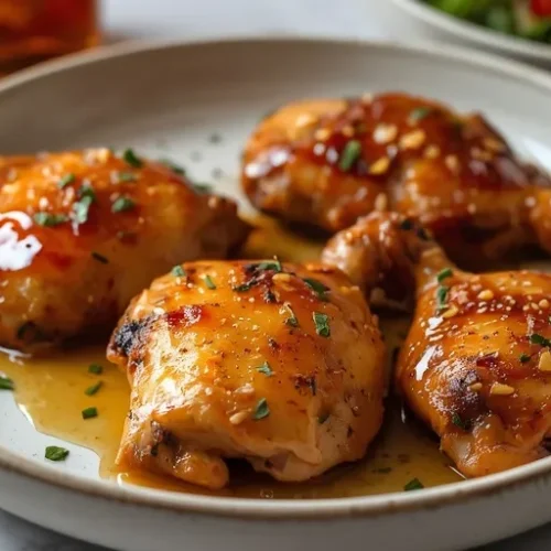 healthy honey garlic chicken thighs meal prep recipe