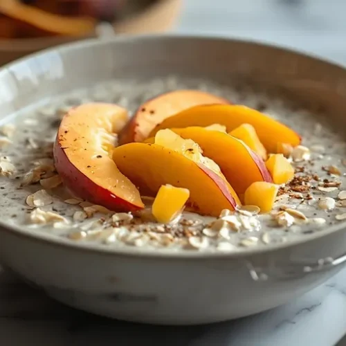 peach chia oatmeal pudding recipe