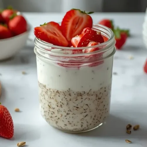 strawberry overnight oats high protein recipe