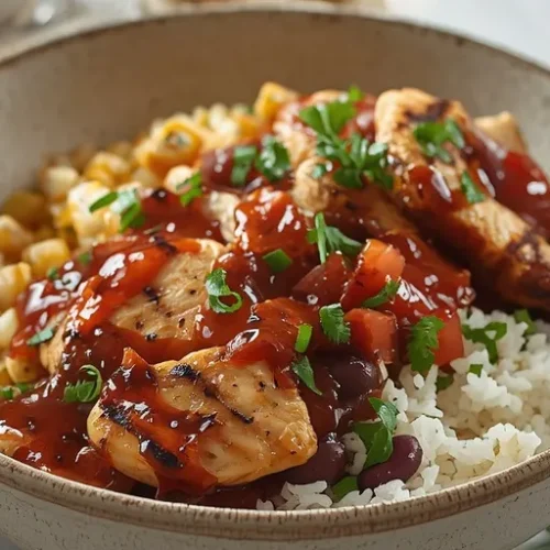 bbq street corn chicken rice bowl recipe
