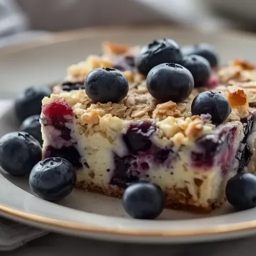 blueberry cottage cheese baked oats recipe