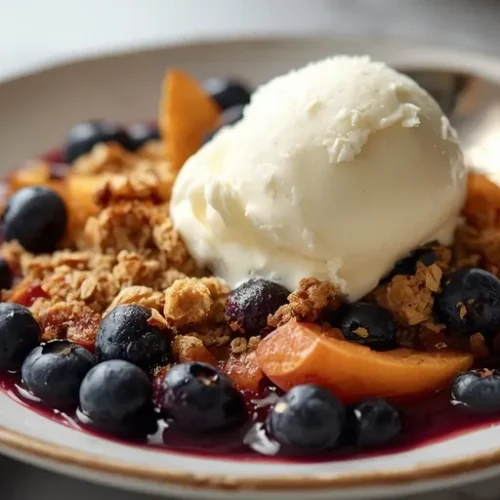 blueberry peach oatmeal crisp recipe