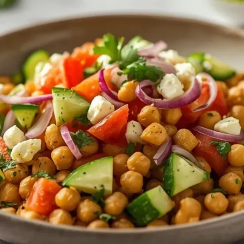 chickpea feta cucumber salad recipe