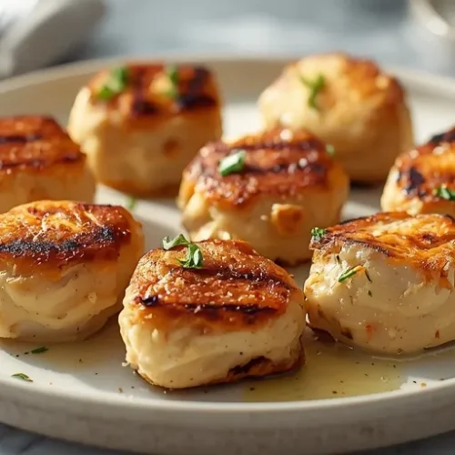 creamy garlic grilled chicken bites recipe