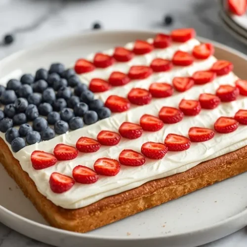 easy berry flag sheet cake recipe