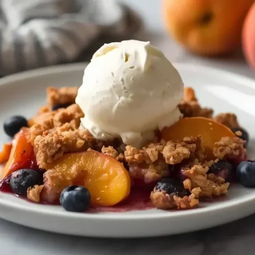 easy blueberry peach crisp recipe