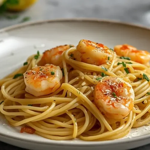 garlic butter shrimp pasta with lemon recipe