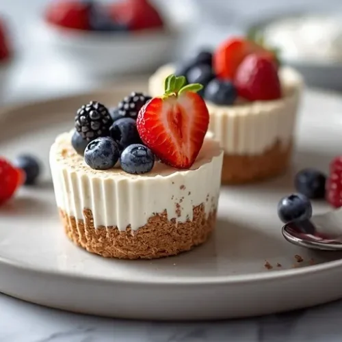 healthy berry no bake cheesecake cups recipe