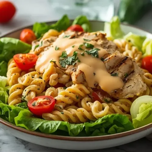 healthy chicken caesar pasta salad recipe