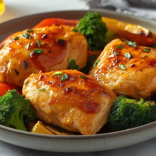honey garlic sheet pan chicken and veggies recipe