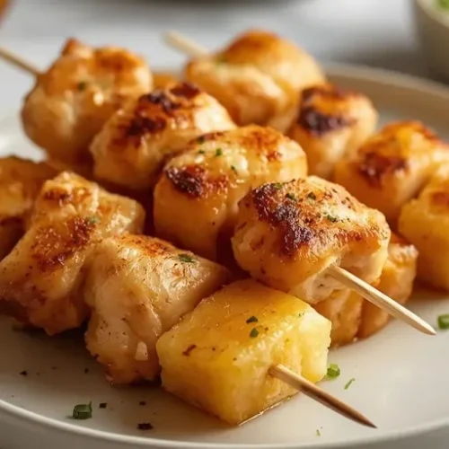 mini pineapple chicken kabobs recipe