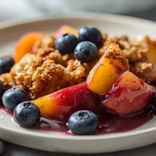 peach blueberry crumble crisp recipe