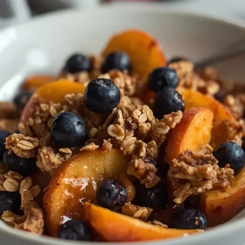 rustic blueberry peach crisp recipe