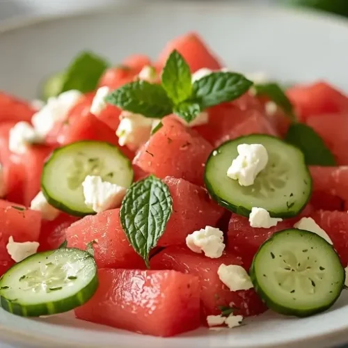 watermelon cucumber feta salad recipe