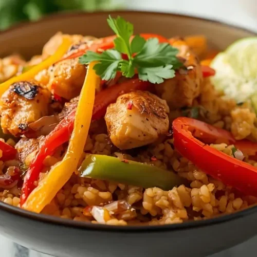 Chicken Fajita Rice Bowl recipe