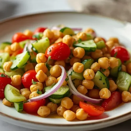 easy chickpea cucumber salad recipe