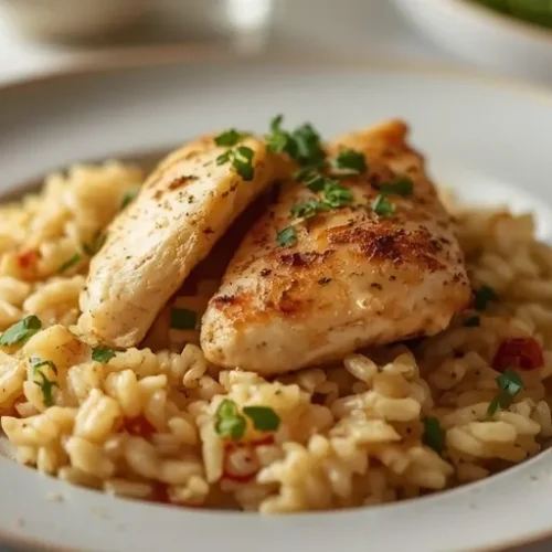 Garlic Parmesan Chicken and Rice recipe