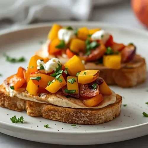 grilled chicken peach bruschetta recipe