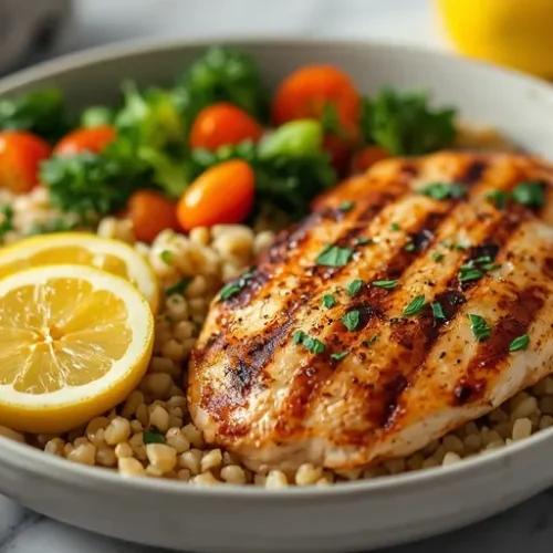 Grilled Lemon Herb Chicken Bowls recipe