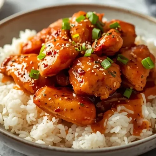 Hot Honey Chicken Rice Bowl recipe