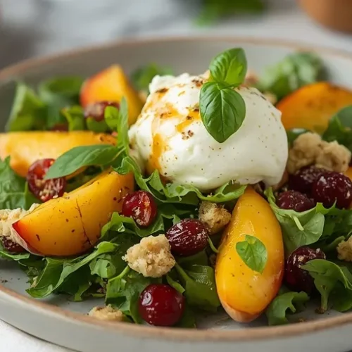 Peach Burrata Salad recipe