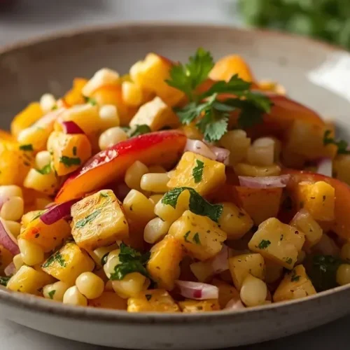 Peach Salsa Corn Salad recipe