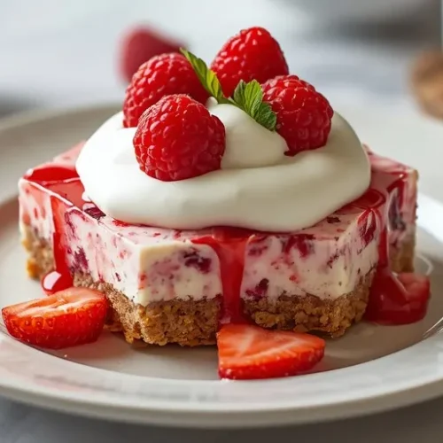 raspberry strawberry pretzel salad recipe