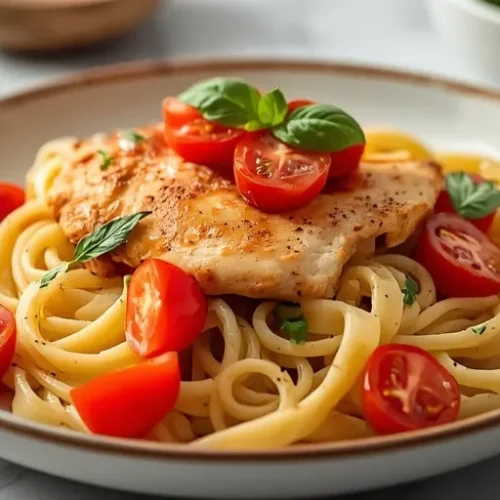 Tomato Basil Chicken Pasta recipe