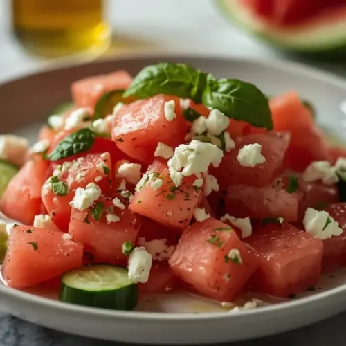 Watermelon Cucumber Feta Salad recipe