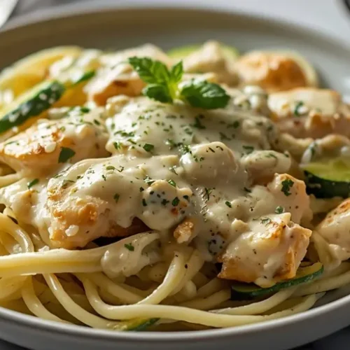 Zucchini Chicken Alfredo Skillet recipe