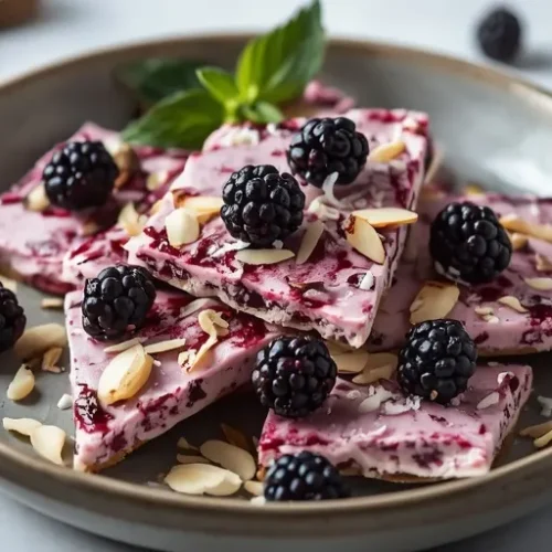 Blackberry Greek Yogurt Bark recipe