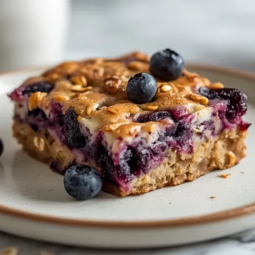 Blueberry Cottage Cheese Oat Bake recipe