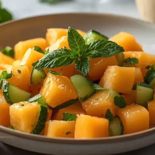 Cantaloupe Cucumber Mint Salad recipe