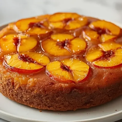 Caramelized Peach Upside-Down Cake recipe
