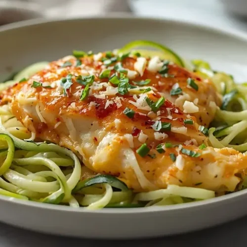 Garlic Parmesan Chicken Zoodle Skillet recipe
