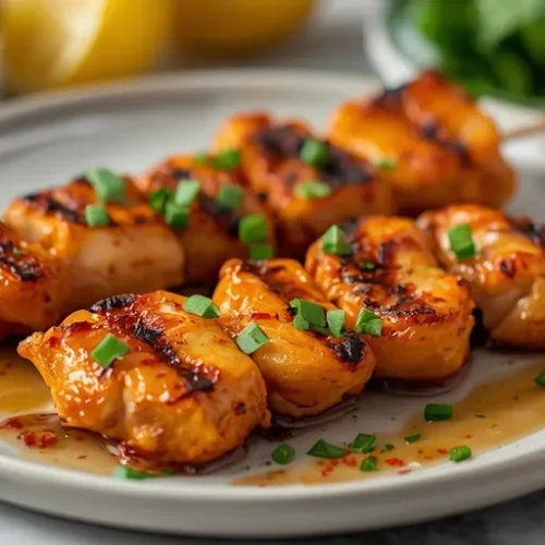 Hot Honey Grilled Chicken Skewers recipe