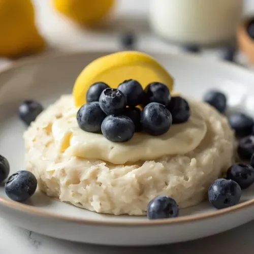 Lemon Blueberry Cheesecake Overnight Oats recipe
