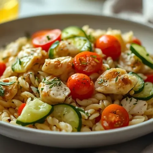 Lemon Chicken Orzo Salad recipe
