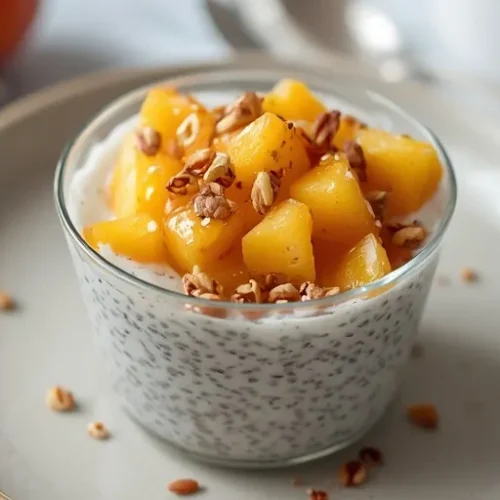 Peach Chia Overnight Pudding recipe