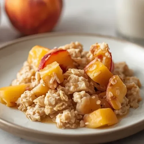 Peach Cobbler Overnight Oats recipe