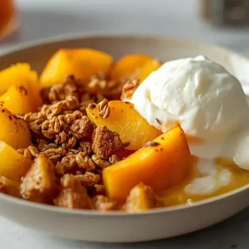 Peach Cobbler Protein Yogurt Bowl recipe