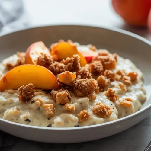 Peach Crisp Overnight Oats recipe