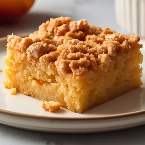 Peach Dump Cake Dessert recipe