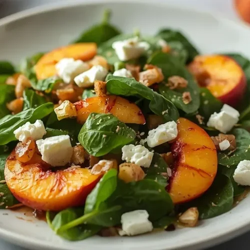 Peach Spinach Feta Salad recipe