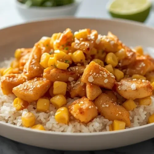 Street Corn Honey Lime Chicken Bowl recipe