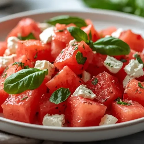 Watermelon Feta Basil Salad recipe